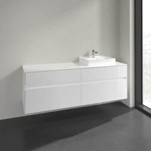 Villeroy & Boch Collaro Waschtischunterschrank 160 x 54,8 cm mit 4 Auszügen und LED Licht, für WT rechts