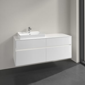Villeroy & Boch Collaro Waschtischunterschrank 140 x 54,8 cm mit 4 Auszügen und LED Licht, für WT links