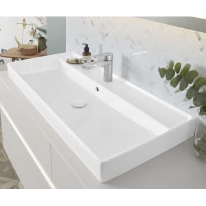 Villeroy & Boch Collaro Schrankwaschtisch 100 cm geschliffen, mit Überlauf, 1 Hahnloch