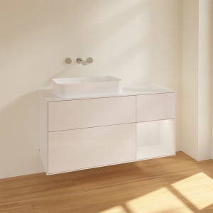 Villeroy & Boch Finion Waschtischunterschrank 120 cm mit Regalelement rechts und Abdeckplatte