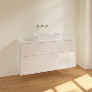 Villeroy & Boch Finion Waschtischunterschrank 120 cm mit Regalelement rechts und Abdeckplatte