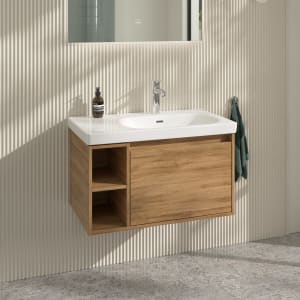 Villeroy & Boch Skyla Waschtisch mit Unterschrank 80 cm, 1 Auszug, Stauraum links
