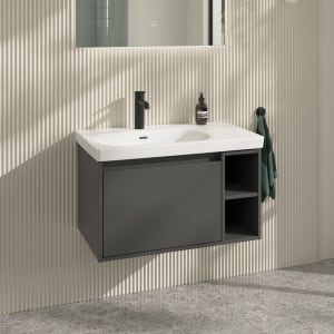 Villeroy & Boch Skyla Waschtisch mit Unterschrank 80 cm, 1 Auszug, Stauraum rechts