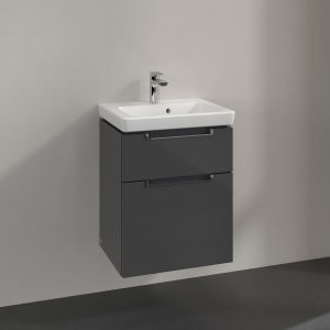 Villeroy & Boch Subway 2.0 Waschtischunterschrank XXL 48,5 cm, Griffe chromfarbig glänzend, 2 Auszüge