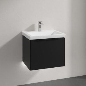 Villeroy & Boch Subway 3.0 Badmöbel-Set 55 cm mit Beleuchtung, Griff volcano black, 1 Auszug