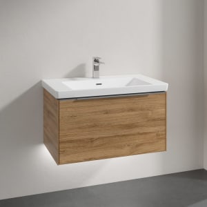 Villeroy & Boch Subway 3.0 Badmöbel-Set 80 cm mit Beleuchtung, 1 Auszug