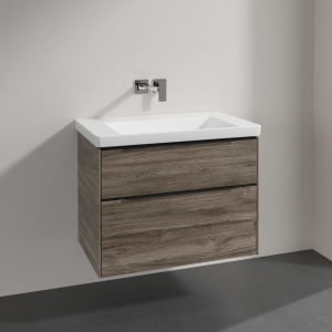 Villeroy & Boch Subway 3.0 Badmöbel-Set 80 cm, Griff volcano black, 2 Auszüge