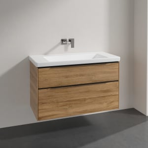 Villeroy & Boch Subway 3.0 Badmöbel-Set 100 cm, Griff volcano black, 2 Auszüge