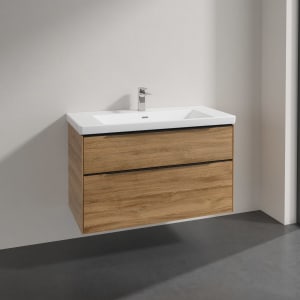 Villeroy & Boch Subway 3.0 Badmöbel-Set 100 cm, Griff volcano black, 2 Auszüge