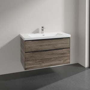 Villeroy & Boch Subway 3.0 Badmöbel-Set 100 cm, Griff volcano black, 2 Auszüge