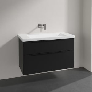 Villeroy & Boch Subway 3.0 Badmöbel-Set 100 cm, Griff volcano black, 2 Auszüge