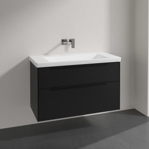 Villeroy & Boch Subway 3.0 Badmöbel-Set 100 cm, Griff volcano black, 2 Auszüge