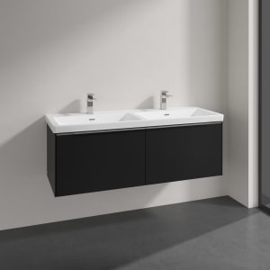 Villeroy & Boch Subway 3.0 Badmöbel-Set 130 cm, 2 Auszüge, Doppelwaschtisch