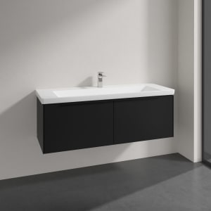 Villeroy & Boch Subway 3.0 Badmöbel-Set 130 cm, Griff volcano black, 2 Auszüge