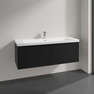 Villeroy & Boch Subway 3.0 Badmöbel-Set 130 cm, Griff volcano black, 2 Auszüge