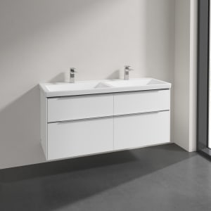 Villeroy & Boch Subway 3.0 Badmöbel-Set 130 cm, 4 Auszüge, Doppelwaschtisch