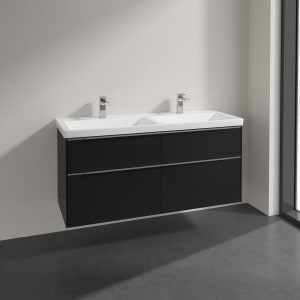 Villeroy & Boch Subway 3.0 Badmöbel-Set 130 cm, 4 Auszüge, Doppelwaschtisch