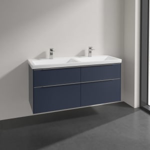 Villeroy & Boch Subway 3.0 Badmöbel-Set 130 cm, 4 Auszüge, Doppelwaschtisch