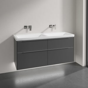Villeroy & Boch Subway 3.0 Badmöbel-Set 130 cm mit Beleuchtung, 4 Auszüge, Doppelwaschtisch