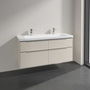 Villeroy & Boch Subway 3.0 Badmöbel-Set 130 cm, 4 Auszüge, WT für 2 Armaturen