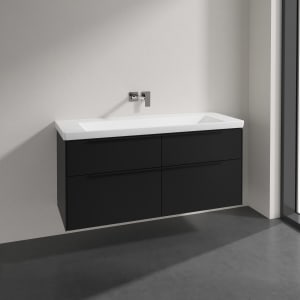Villeroy & Boch Subway 3.0 Badmöbel-Set 130 cm, Griff volcano black, 4 Auszüge