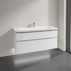 Villeroy & Boch Subway 3.0 Badmöbel-Set 130 cm mit Beleuchtung, 4 Auszüge