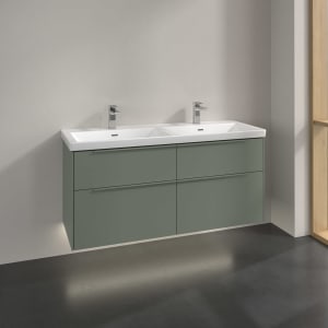 Villeroy & Boch Subway 3.0 Waschtischunterschrank 127,2 cm, 4 Auszüge, mit LED-Beleuchtung, für Doppel-Waschtisch