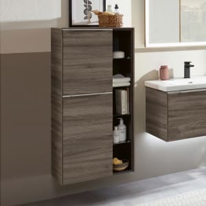 Villeroy & Boch Subway 3.0 Mittelschrank 57,4 x 120 cm mit 1 offenen Fach und 2 Türen, Anschlag links