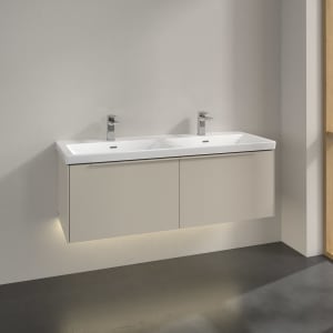 Villeroy & Boch Subway 3.0 Waschtischunterschrank 127,2 cm, 2 Auszüge, mit LED-Beleuchtung, für Doppel-Waschtisch