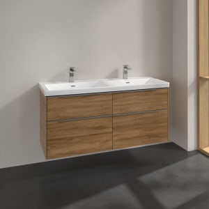 Villeroy & Boch Subway 3.0 Waschtischunterschrank 127,2 cm, 4 Auszüge, ohne LED-Beleuchtung, für Doppel-Waschtisch