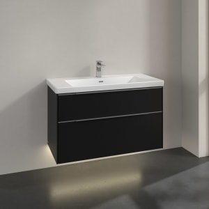 Villeroy & Boch Subway 3.0 Waschtischunterschrank 97,3 cm, 2 Auszüge, mit LED-Beleuchtung