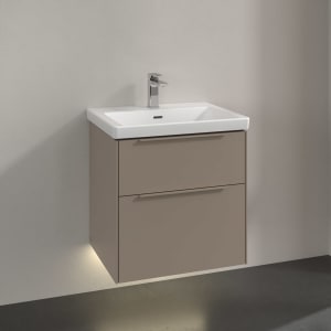 Villeroy & Boch Subway 3.0 Waschtischunterschrank 57,2 cm, 2 Auszüge, mit LED-Beleuchtung