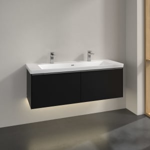 Villeroy & Boch Subway 3.0 Waschtischunterschrank 127,2 cm, 2 Auszüge, mit LED-Beleuchtung