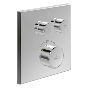 Villeroy & Boch Universal Unterputz-Badethermostat mit Zweiwege-Mengenregulierung, für Wanne & Dusche