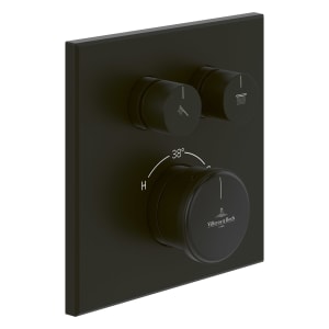 Villeroy & Boch Vea Unterputz-Badethermostat mit Zweiwege-Mengenregulierung, mit Keramik-Plättchen im Hebel,  für Wanne & Dusche