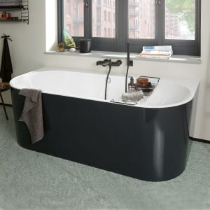 Villeroy & Boch Oberon 2.0 Duo Vorwand-Badewanne 180 x 80 cm, inkl. Schürze in Schwarz