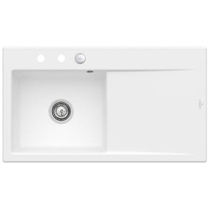 Villeroy & Boch Subway Style 50 Einbauspüle, Ablaufgarnitur mit Excenterbetätigung, Becken links