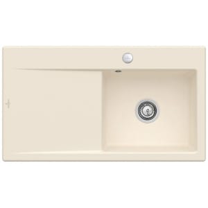 Villeroy & Boch Subway Style 50 FLAT flächenbündige Spüle, Ablaufgarnitur mit Excenterbetätigung, Becken rechts