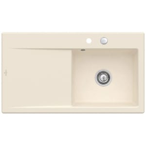 Villeroy & Boch Subway Style 50 FLAT flächenbündige Spüle, Ablaufgarnitur mit Excenterbetätigung, Becken rechts