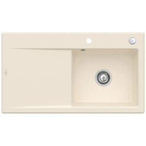 Villeroy & Boch Subway Style 50 FLAT flächenbündige Spüle, Ablaufgarnitur mit Excenterbetätigung, Becken rechts