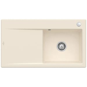 Villeroy & Boch Subway Style 50 FLAT flächenbündige Spüle, Ablaufgarnitur mit Excenterbetätigung, Becken rechts