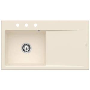 Villeroy & Boch Subway Style 50 FLAT flächenbündige Spüle, Ablaufgarnitur mit Handbetätigung, Becken links