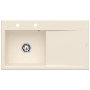 Villeroy & Boch Subway Style 50 FLAT flächenbündige Spüle, Ablaufgarnitur mit Handbetätigung, Becken links