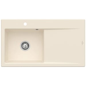 Villeroy & Boch Subway Style 50 FLAT flächenbündige Spüle, Ablaufgarnitur mit Handbetätigung, Becken links