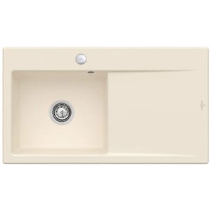 Villeroy & Boch Subway Style 50 FLAT flächenbündige Spüle, Ablaufgarnitur mit Excenterbetätigung, Becken links