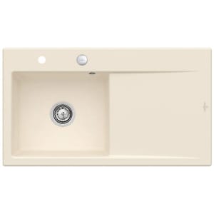 Villeroy & Boch Subway Style 50 FLAT flächenbündige Spüle, Ablaufgarnitur mit Excenterbetätigung, Becken links