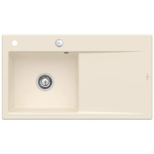 Villeroy & Boch Subway Style 50 FLAT flächenbündige Spüle, Ablaufgarnitur mit Excenterbetätigung, Becken links