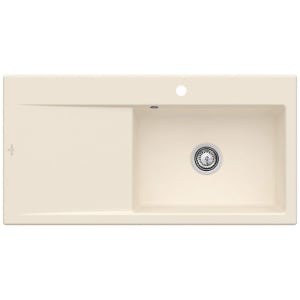 Villeroy & Boch Subway Style 60 FLAT flächenbündige Spüle, Ablaufgarnitur mit Handbetätigung, Becken rechts