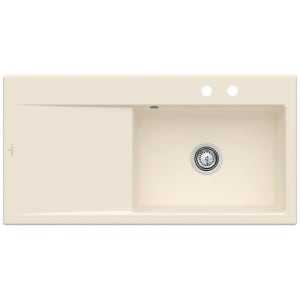 Villeroy & Boch Subway Style 60 FLAT flächenbündige Spüle, Ablaufgarnitur mit Handbetätigung, Becken rechts