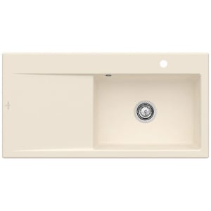 Villeroy & Boch Subway Style 60 FLAT flächenbündige Spüle, Ablaufgarnitur mit Handbetätigung, Becken rechts